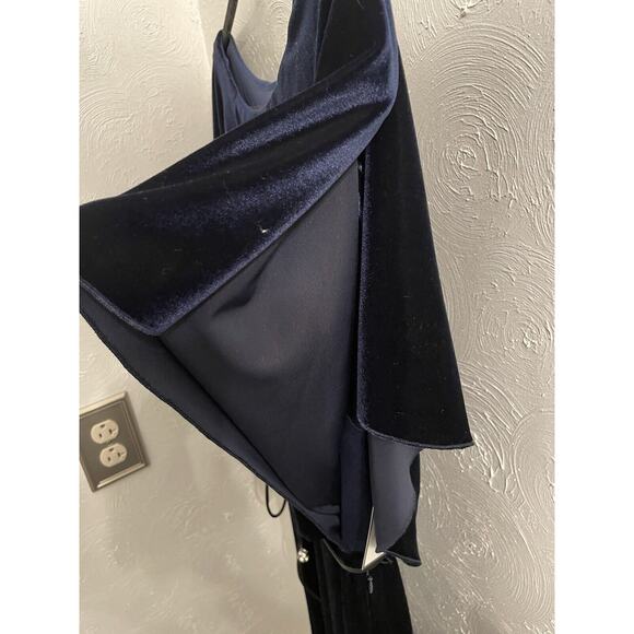 Jessica Howard Women’s Navy Velvet Split Sleeve Blouson Dress 12 NWT - Picture 3 of 9